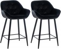 2er Set Barhocker Gibson 76 Samt schwarz 2er Set Barhocker Gibson 76 Samt schwarz