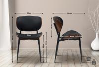 2er Set Besucherstuhl Enid Kunstleder walnuss/schwarz 
