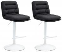 2er Set Barhocker Damar Stoff weiß schwarz 2er Set Barhocker Damar Stoff weiß schwarz