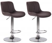 2er Set Barhocker Lentini Kunstleder chrom braun 2er Set Barhocker Lentini Kunstleder chrom braun