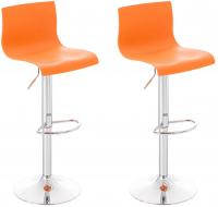 2er Set Barhocker Hoover Kunststoff chrom orange 2er Set Barhocker Hoover Kunststoff chrom orange