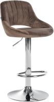 Barhocker Milet Samt chrom braun Barhocker Milet Samt chrom braun