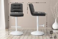 2er Set Barhocker Damar Stoff weiß  dunkelgrau 