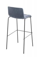 Barhocker Hoover Stoff 4-Fuß Gestell schwarz blau Barhocker Hoover Stoff 4-Fuß Gestell schwarz blau