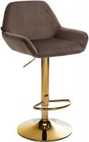 Barhocker Braga Gold Samt braun Barhocker Braga Gold Samt braun