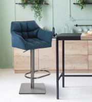 2er Set Barhocker Damaso Stoff edelstahl blau 2er Set Barhocker Damaso Stoff edelstahl blau