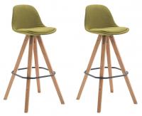 2er Set Barhocker Franklin Stoff Square natura (eiche) grün