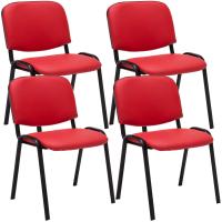 4er Set Besucherstuhl Ken Kunstleder rot 4er Set Besucherstuhl Ken Kunstleder rot