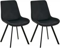 2er Set Esszimmerstuhl Lewes Samt schwarz 2er Set Esszimmerstuhl Lewes Samt schwarz