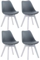 4er Set Besucherstühle Borneo V2 Weiß Kunstleder grau 4er Set Besucherstühle Borneo V2 Weiß Kunstleder grau