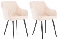 2er Set Esszimmerstuhl Shila Samt beige