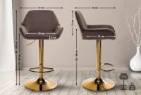 2er Set Barhocker Braga Gold Samt braun 2er Set Barhocker Braga Gold Samt braun
