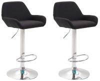 2er Set Barhocker Braga Stoff chrom schwarz 2er Set Barhocker Braga Stoff chrom schwarz