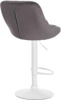 2er Set Barhocker Lazio Samt weiß grau 