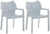 2er SET Stapelstuhl DIVA hellgrau 2er SET Stapelstuhl DIVA hellgrau