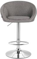2er Set Barhocker Miami V2 Stoff chrom hellgrau 2er Set Barhocker Miami V2 Stoff chrom hellgrau