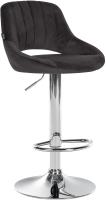 Barhocker Milet Samt chrom schwarz Barhocker Milet Samt chrom schwarz