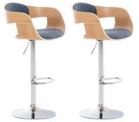 2er Set Barhocker Kingston Stoff natura/blau 2er Set Barhocker Kingston Stoff natura/blau