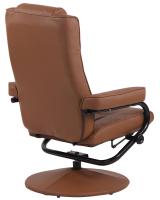 Sessel Ennis mit Fußhocker hellbraun 