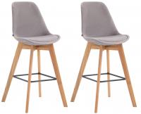 2er Set Barhocker Metz Samt natura grau 2er Set Barhocker Metz Samt natura grau