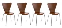 4er Set Besucherstuhl Calisto braun 