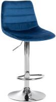 Barhocker Lex Samt Chrom blau Barhocker Lex Samt Chrom blau