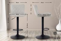 2er Set Barhocker Emma Samt creme 