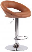2er Set Barhocker Olinda Kunstleder chrom hellbraun 