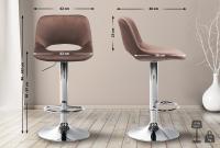 Barhocker Camden Samt chrom braun Barhocker Camden Samt chrom braun