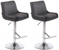 2er Set Barhocker Club Kunstleder chrom grau 2er Set Barhocker Club Kunstleder chrom grau