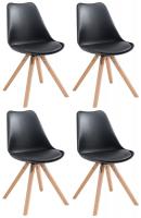 4er Set Stühle Toulouse Kunstleder Natura Square schwarz 4er Set Stühle Toulouse Kunstleder Natura Square schwarz