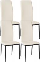 4er Set Esszimmerstühle Savino Kunstleder creme 4er Set Esszimmerstühle Savino Kunstleder creme