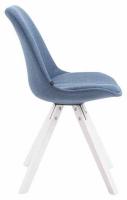 4er Set Besucherstuhl Toulouse Stoff Square weiß (eiche) blau 