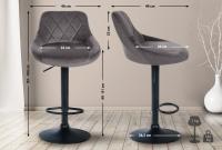 2er Set Barhocker Lazio Samt schwarz grau 2er Set Barhocker Lazio Samt schwarz grau