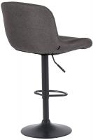 2er Set Barhocker Solon Schwarz Stoff  dunkelgrau 