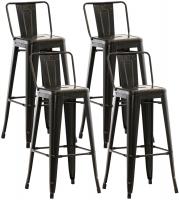 4er Set Barhocker Mason schwarz-gold 4er Set Barhocker Mason schwarz-gold