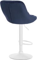 2er Set Barhocker Lazio Samt weiß blau 2er Set Barhocker Lazio Samt weiß blau