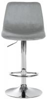 2er Set Barhocker Divo Samt Chrom grau 