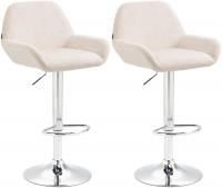 2er Set Barhocker Braga Samt chrom creme 2er Set Barhocker Braga Samt chrom creme