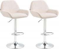 2er Set Barhocker Braga Samt chrom creme