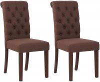 2er Set Esszimmerstühle Lisburn Stoff braun 2er Set Esszimmerstühle Lisburn Stoff braun