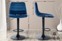 2er Set Barhocker Lex Samt Schwarz blau 2er Set Barhocker Lex Samt Schwarz blau