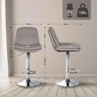 Barhocker Laurel Stoff chrom grau 