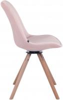 Esszimmerstuhl Troyes Samt Rund natura (eiche) pink 