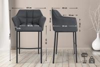 Barhocker Damaso B Filz mit 4-Fuß Gestell grau 