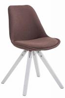 4er Set Besucherstuhl Toulouse Stoff Square weiß (eiche) braun 