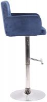 Barhocker Los Angeles Samt chrom blau Barhocker Los Angeles Samt chrom blau