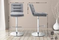 2er Set Barhocker Damar Stoff chrom  grau 