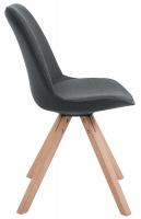 4er Set Besucherstuhl Toulouse Stoff Square Natura dunkelgrau 