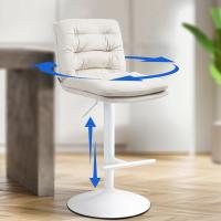 Barhocker Damar Samt weiß creme Barhocker Damar Samt weiß creme